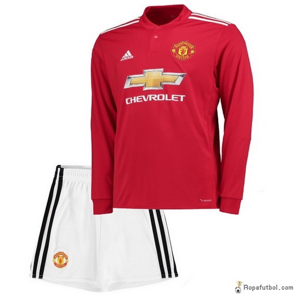 Camiseta Manchester United Replica Primera Ropa ML Niños 2017/18